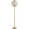 HOMCOM Lampadaire Sur Pied Circulaire 40 W Max. Abat-Jour Bois Naturel Clair Dim. Ø 38 X 160 Cm