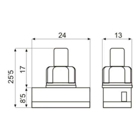 Interrupteur Unipolaire à Bouton Poussoir 1A/250VAC Electro DH Couleur Blanc 11.173.I 8430552072149 – Image 2