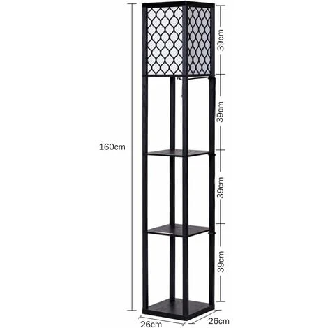 COSTWAY Lampadaire Avec 3 Niveaux Etagère 220-240V,60W Design Scandinave Lampe Sur Pied (Ampoule Non Inclus) – Image 5