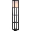 HOMCOM Lampadaire étagère Lampe étagère 26L X 26l X 160H Cm 3 étagères 4 Niveaux MDF Noir