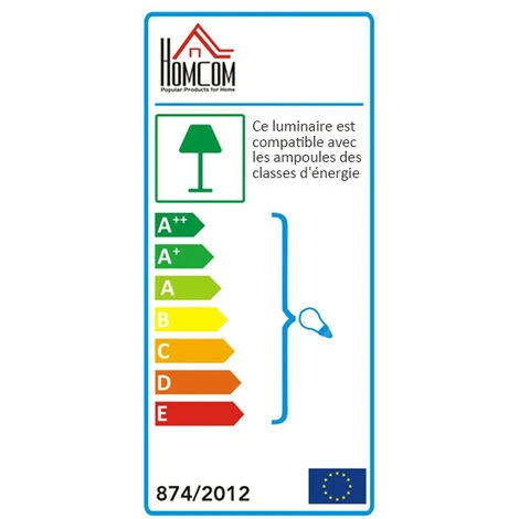 HOMCOM Lampe Lampadaire Colonne Sur Pied Moderne Lumière Tamisée 40 W 14L X 14l X 120H Cm Inox Blanc – Image 4