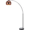 Lampadaire Arquer Arc Lampe De Salon Abat-jour Rose Doré Pied Marbre Noir Teamson Home VN-L00011-EU