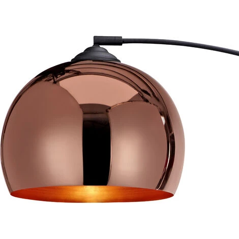 Lampadaire Arquer Arc Lampe De Salon Abat-jour Rose Doré Pied Marbre Noir Teamson Home VN-L00011-EU – Image 5