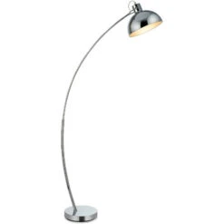 Lampadaire Arco Métal Arc Lampe De Salon Sur Pied Arc Intérieur Chrome Teamson Home VN-L00024-EU