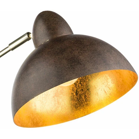 Lampadaire Couleur Rouille Lampe De Salon Rétro Sur Pied Or Lampadaire Lampe à Arc Rouille Or, Métal Laiton, LED 11W 1055Lm Blanc Chaud, H 155 Cm – Image 4