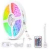 B.K.Licht Bande LED 3m, RVB, Télécommande, Autocollant, Changement De Couleur, Raccourcissable, Ruban Lumineux, éclairage Décoratif Pour Chambre, Salon, Cuisine