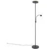 QAZQA Chala - LED Lampadaire Avec Lampe De Lecture Moderne - 1 Lumière - H 1800 Mm - Noir - Moderne - Éclairage Intérieur - Salon I Chambre I Cuisine I Salle à Manger