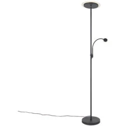 QAZQA Chala - LED Lampadaire Avec Lampe De Lecture Moderne - 1 Lumière - H 1800 Mm - Noir - Moderne - Éclairage Intérieur - Salon I Chambre I Cuisine I Salle à Manger