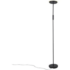 QAZQA Bumu - LED Dimmable Lampadaire Design Variateur Inclus - 1 Lumière - H 180 Cm - Noir - Design - Éclairage Intérieur - Salon I Chambre I Cuisine I Salle à Manger