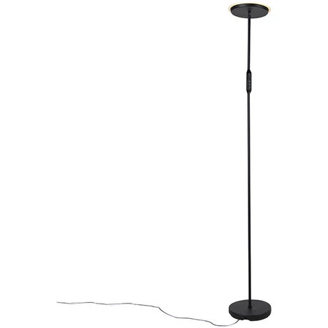 QAZQA Bumu - LED Dimmable Lampadaire Design Variateur Inclus - 1 Lumière - H 180 Cm - Noir - Design - Éclairage Intérieur - Salon I Chambre I Cuisine I Salle à Manger