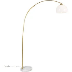 QAZQA Arc-basic - Lampadaire Moderne - 1 Lumière - H 170 Cm - Doré/Laiton - Moderne - Éclairage Intérieur - Salon I Chambre