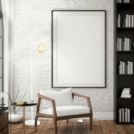 Lampadaire Rétro Design I Hauteur 140 Cm I E27 I Interrupteur à Pied I Métal I Blanc Mat I Sans Ampoule – Image 3