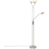 QAZQA Empoli - LED Dimmable Lampadaire Avec Lampe De Lecture Moderne Variateur Inclus - 1 Lumière - H 1800 Mm - Acier - Moderne - Éclairage Intérieur - Salon I Chambre I Cuisine I Salle à Manger