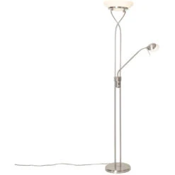 QAZQA Empoli - LED Dimmable Lampadaire Avec Lampe De Lecture Moderne Variateur Inclus - 1 Lumière - H 1800 Mm - Acier - Moderne - Éclairage Intérieur - Salon I Chambre I Cuisine I Salle à Manger