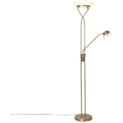 QAZQA Empoli - LED Dimmable Lampadaire Avec Lampe De Lecture Moderne Variateur Inclus - 1 Lumière - H 1800 Mm - Bronze - Moderne - Éclairage Intérieur - Salon I Chambre I Cuisine I Salle à Manger