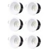 Lot De 6 Support Spot Encastrable Etanche IP65 SDB Basse Luminance, Non Eblouissant Ref. 851