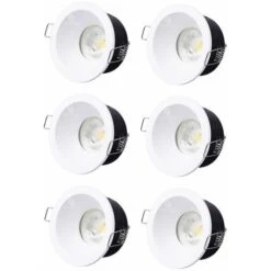 Lot De 6 Support Spot Encastrable Etanche IP65 SDB Basse Luminance, Non Eblouissant Ref. 851