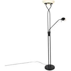 QAZQA Empoli - LED Dimmable Lampadaire Avec Lampe De Lecture Moderne Variateur Inclus - 1 Lumière - H 1800 Mm - Noir - Moderne - Éclairage Intérieur - Salon I Chambre I Cuisine I Salle à Manger
