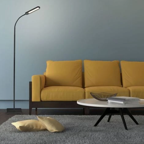 Lampadaire Noir Salon LED 6,5W, Luminosité Réglable Tête Flexible Choix De Lumière Fonction TOUCH Lampadaire Moderne Chambre Bureau – Image 4