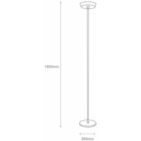 Lampadaire LED 24W 3000K Nickel – Image 2