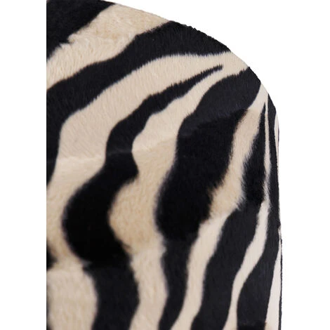 QAZQA Cilinder Velours - Abatjour Classique/Antique - Ø 25 Cm - Imprimé Zèbre - Classique/Antique - – Image 3