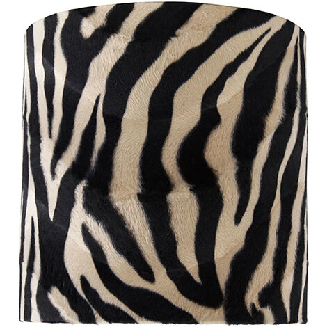 QAZQA Cilinder Velours - Abatjour Classique/Antique - Ø 25 Cm - Imprimé Zèbre - Classique/Antique - – Image 4