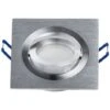 Support Spot Carré Encastrable Orientable Aluminium Sans Douille + Ampoule - Aluminium Brillant