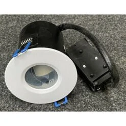 Spot Encastré étanche BBC Ø 88mm Collerette Blanc Fixe Lampe GU10 230V (non Incl) AEROSPOT ECOLINE EL290