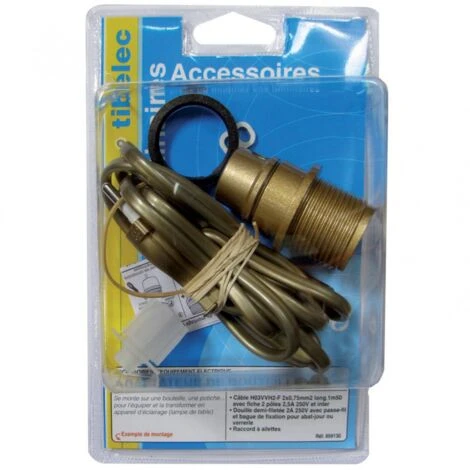 Centrale Brico Adaptateur Bouteille E14 TIBELEC, Plastique, Or 40 W – Image 2