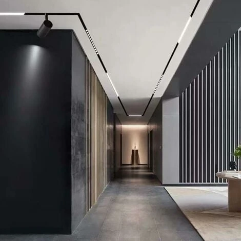 Projecteur LED Sur Rail Magnétique 48V DC 12W NOIR - Blanc Chaud 2300K - 3500K - SILAMP – Image 2