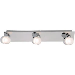 Réglette 3 Spots Spécial Salle De Bain IP44 (13,5W 1050LM 3000K) Chrome - Voltman