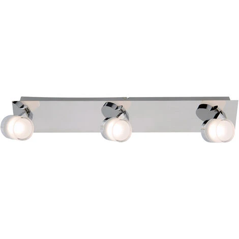 Réglette 3 Spots Spécial Salle De Bain IP44 (13,5W 1050LM 3000K) Chrome - Voltman