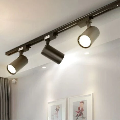 Spot LED Sur Rail 30W 80° Compact Triphasé NOIR - Blanc Chaud 2300K - 3500K - SILAMP – Image 2