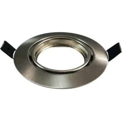 EUROPALAMP Collerette Orientable Aluminium Brossé , Support Spot Diamètre 90mm Trou De Perçage 65mm