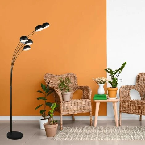 Lampadaire Arqué Dito Noir Mat 5x10W E14