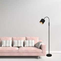 Lampadaire Tommy Noir Mat 1x40W E14