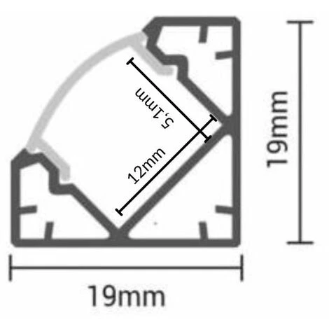 Profilé Aluminium Noir Angle 2m Pour Ruban LED Couvercle Noir Opaque - SILAMP – Image 2
