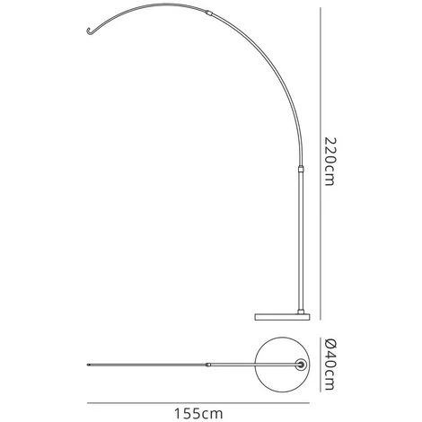 Inspired Mantra - Kinke - Support De Plancher En Arc à Longue Portée Avec Crochet, Acier Inoxydable, Marbre Noir – Image 2