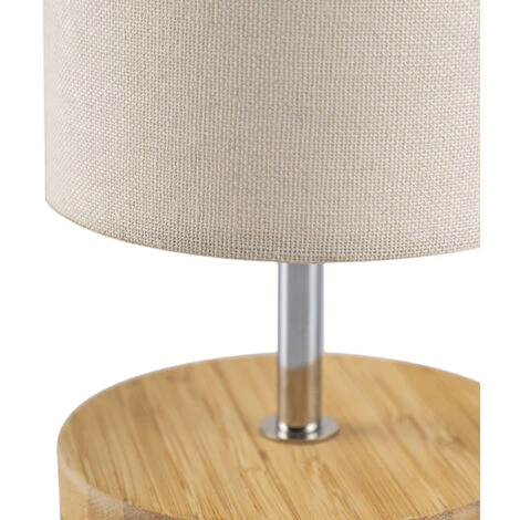 Paco Home Lampadaire Lampe De Bureau Lampe Salon Moderne Abat-Jour Tissu Bois Blanc, Lampe De Table – Image 4