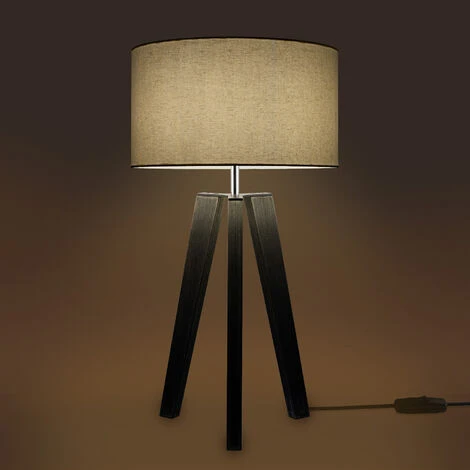 Paco Home Lampadaire Lampe De Bureau Pied Vintage Lampe Salon Style Scandinave E27 Lampe De Table Noir, Gris (Ø28 Cm) – Image 3