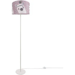 Paco Home Lampe Pour Enfant Lampadaire Chambre D'enfant Lampe Avec Motif Lama, E27  Un Pied Blanc,  Rose (Ø38 Cm)