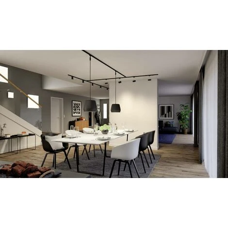 Paulmann Luminaire Sur Rail Haute Tension URail GU10 Noir (mat), Chrome Q014402 – Image 3