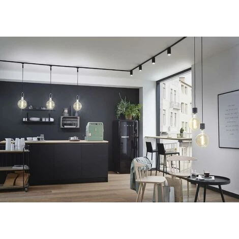 Paulmann Luminaire Sur Rail Haute Tension URail GU10 Noir (mat), Chrome Q014402 – Image 4