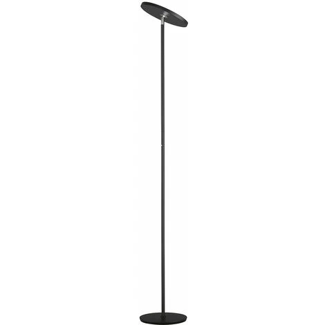 Lampadaire, Dimmable, Lampadaire LED Moderne, Noir, Uplighter, Dimmable, Variateur Tactile, Spot Orientable, 1x LED 32W 3700Lm 2700-6500K, DxH 30x180 Cm