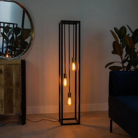 Coen Lampadaire Industriel 3 Ampoules Métal – Image 3