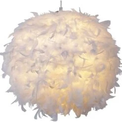 ELLE Ombre Légère Plume Abat-jour Pour Plafonnier Suspendu, Lampe De Table, Lampadaire (20 Cm, Blanc)