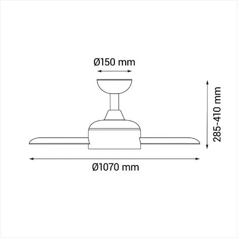 Ventilateur De Plafond Moteur DC 107cm Nickel Bois Foncé IP44 Nati – Image 3