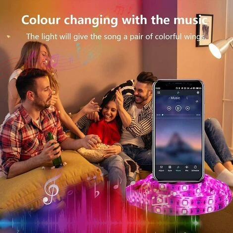 Ruban LED 20M Wifi - Bande 5050 RGB Compatible Avec Alexa/Google Home - Synchroniser Avec Rythme De Musique Pour Noël Et Fête – Image 3