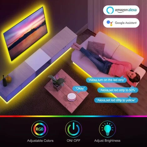 Ruban Lumineux LED Intelligent Bluetooth 30M 540RVB 5050 SMD - Avec Télécommande + APP, Synchroniser Avec Rythme De Musique/Fonctio – Image 5