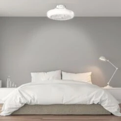 Ventilateur De Plafonnierd 36W 1800Lm Éclairage LED Cct Variable Télécommande 50.000H - Blanc[HO-LEDFAN-13-W] (HO-LEDFAN-13-W)